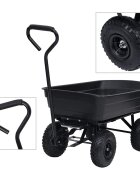 vidaXL Záhradný vyklápací ručný vozík 300 kg 75 l čierny