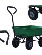 vidaXL Záhradný vyklápací ručný vozík zelený 300 kg 75 l
