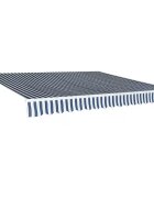 vidaXL Zaťahovacia markíza ručne ovládaná 400 cm modro-biela