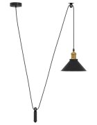 vidaXL Závesná lampa s nastaviteľnou výškou E27 lesklá čierna Ø 22 cm kovová