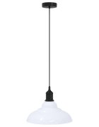 vidaXL Závesná lampa výškovo nastaviteľná E27 lesk biela Ø 31 cm kov