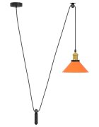 vidaXL Závesná lampa výškovo nastaviteľná E27 lesk oranžová Ø 22cm kov