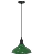 vidaXL Závesná lampa výškovo nastaviteľná E27 lesk zelená Ø 31 cm kov