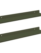vidaXL Závesná polica 2 ks Olivová zelená 40 x 9 x 25 cm Oceľ