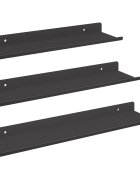vidaXL Závesná polica 3 ks Čierny 40 x 9 x 25 cm Oceľ