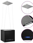 vidaXL Závesný ostrovný digestor s dotykovým senzorom LCD 37 cm práškovaná oceľ