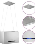 vidaXL Závesný ostrovný digestor s dotykovým senzorom LCD 55 cm nehrdzavejúca oceľ