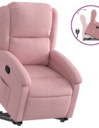 vidaXL Zdvíhacie a sklápacie kreslo ružové zamatové
