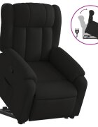 vidaXL Zdvíhacie sklápacie kreslo čierne látka
