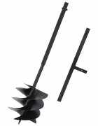 vidaXL Zemná vŕtačka s rukoväťou 250 mm oceľová čierna