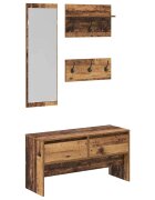 vidaXL Zostava nábytku do predsiene 4 ks Staré drevo 90 x 31 x 465 cm