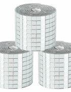 vidaXL Zrkadlová mozaiková dlaždica 3 ks Strieborná 100 x 4 cm Sklo