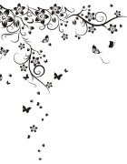 WALPLUS 425866 Home Decoration Sticker Butterfly and Vine 130x150cm Black