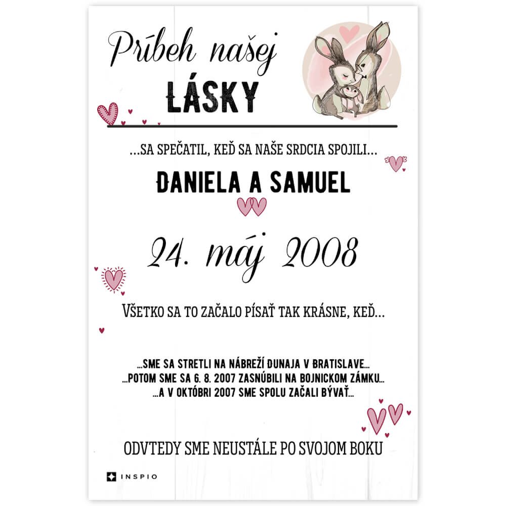 INSPIO Darček na svadbu - Obraz pre zamilovaných: Príbeh našej lásky