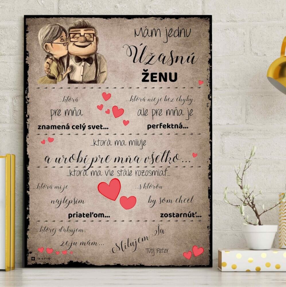 INSPIO Darček na Valentína - Najkrajšie vyznanie lásky pre najlepšiu ženu na svete