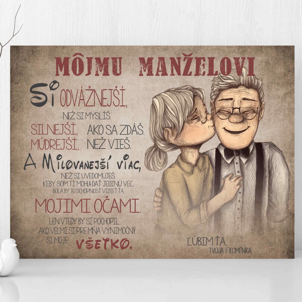 INSPIO Darček pre muža- Obraz na stenu - Vyznanie lásky pre milovaného muža