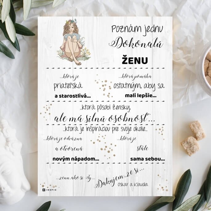 INSPIO Darček pre ženu - Tabuľka s venovaním pre perfektnú frajerku