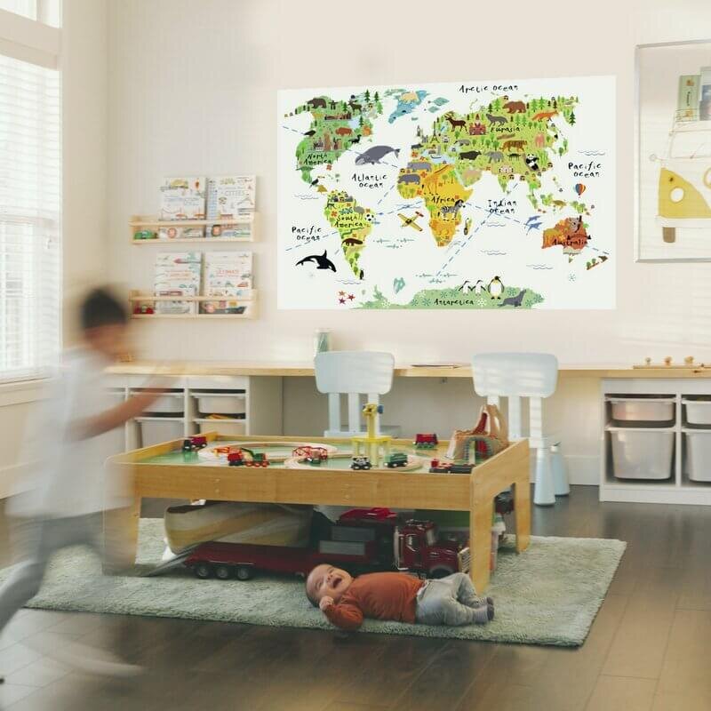 INSPIO Detská mapa sveta na stenu