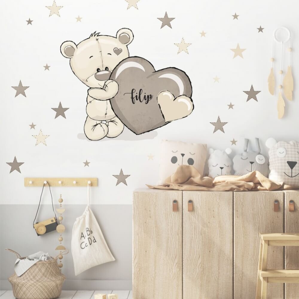 INSPIO Detská nálepka na stenu Medvedík s menom