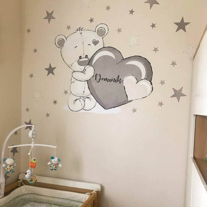 INSPIO Detská nálepka na stenu - Medvedík s menom2