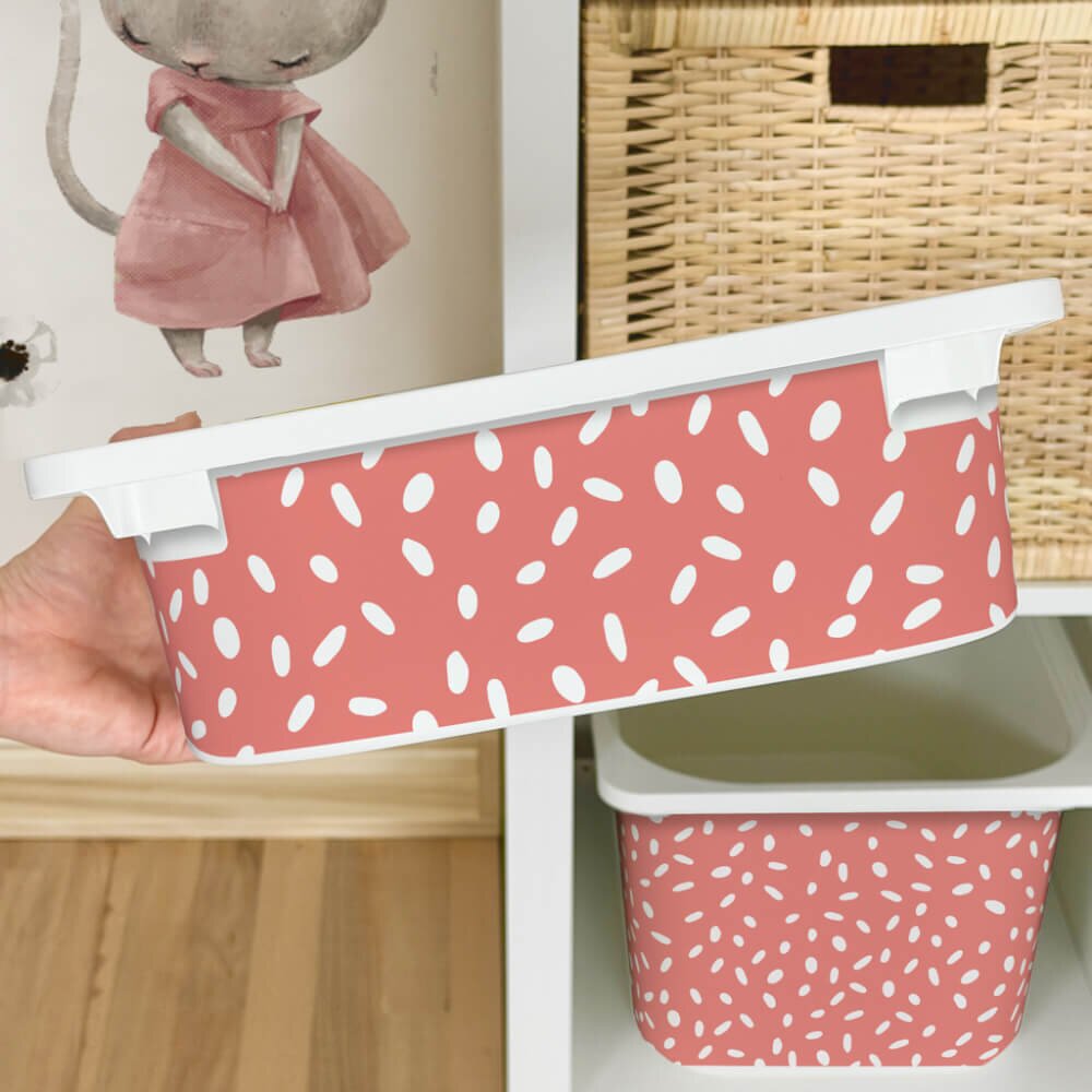 INSPIO Nálepka na IKEA TROFAST box – Korálový BOHO vzor