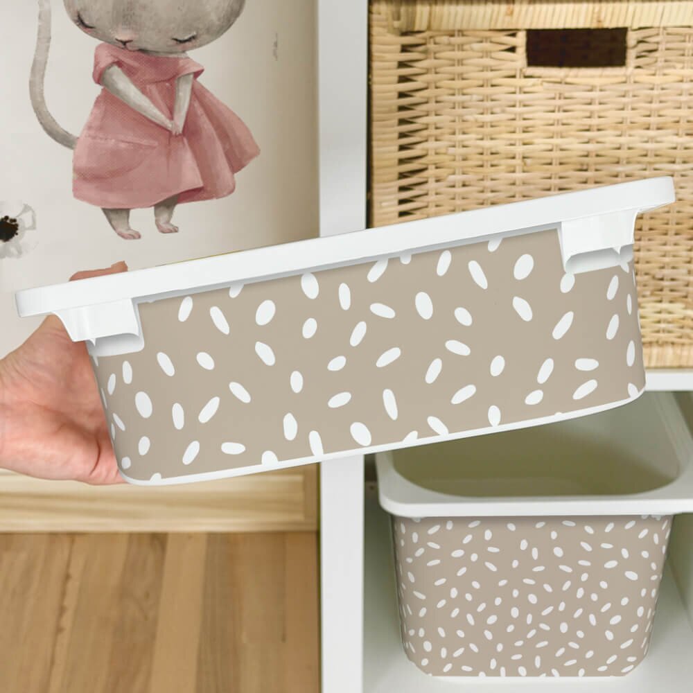 INSPIO Nálepka na IKEA TROFAST box – Krémový BOHO vzor