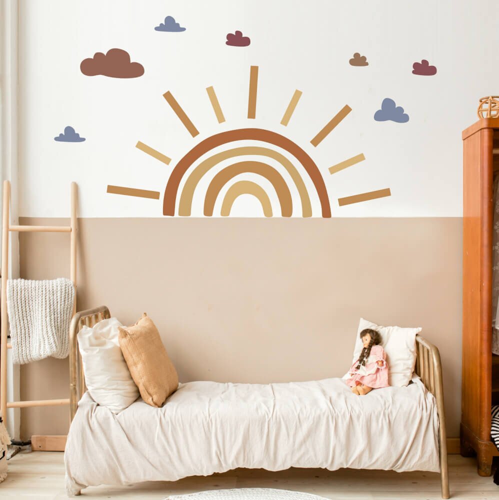 INSPIO Nálepka na stenu do detskej izby - Boho slnečná dúha