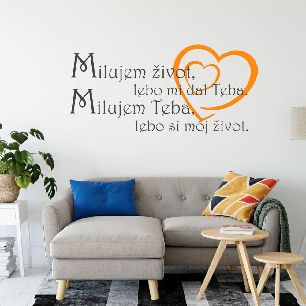 INSPIO Nálepka na stenu - Milujem teba