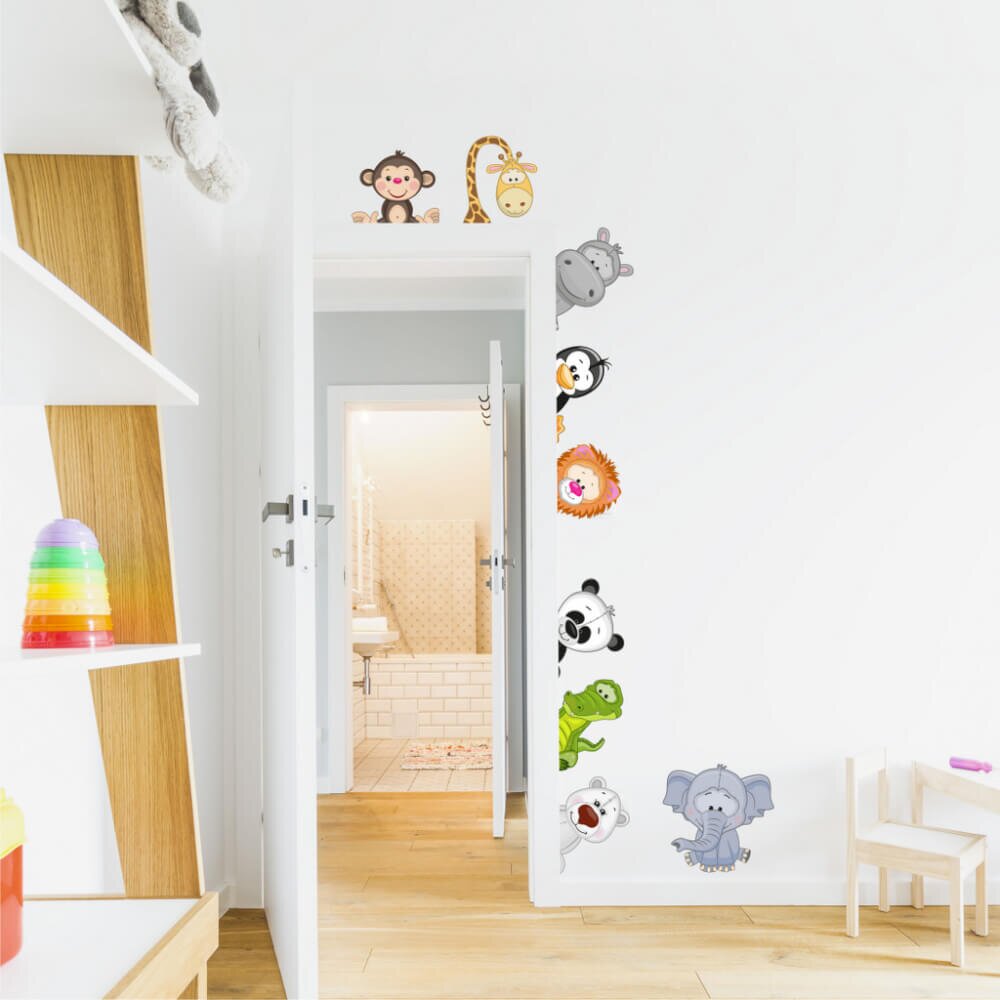 INSPIO Nálepka na stenu- Zvieratká zo ZOO okolo dverí