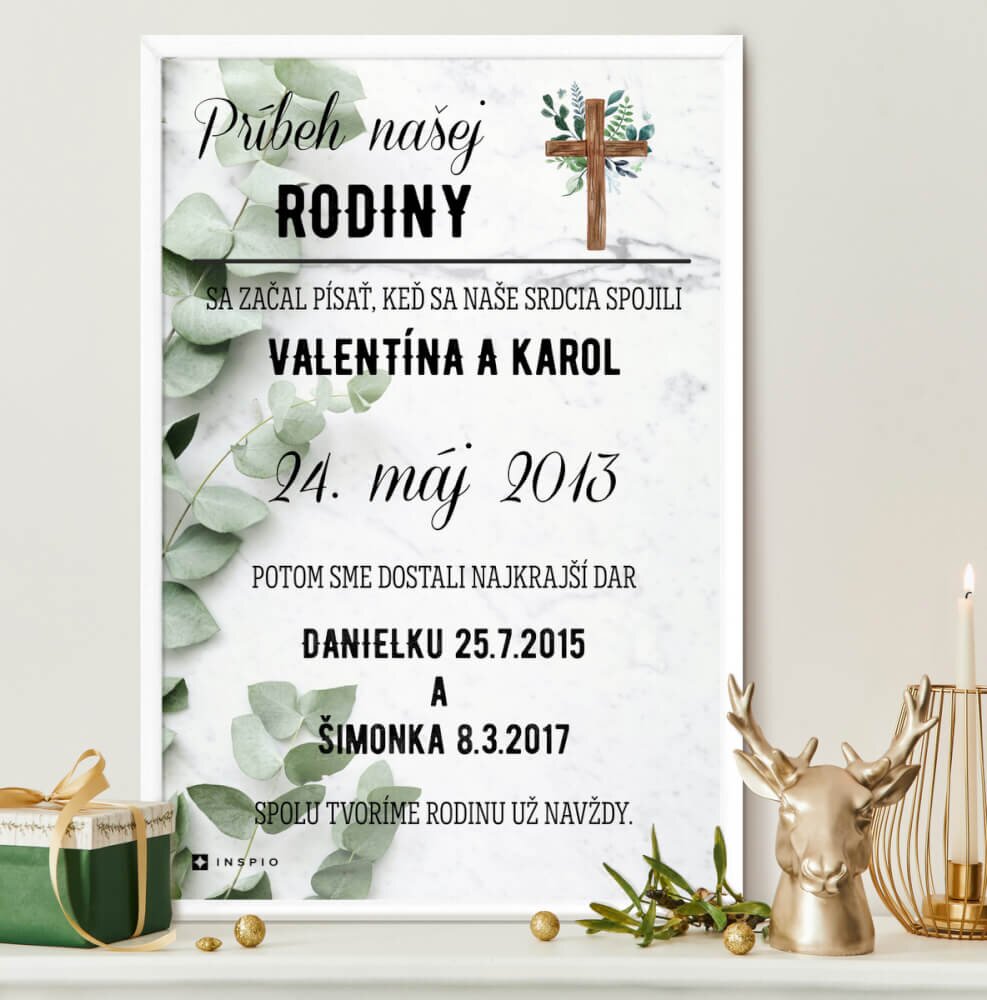 INSPIO Obraz na stenu - Príbeh našej rodiny sa začal