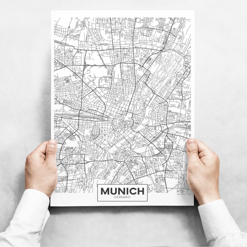 INSPIO Obrazy na stenu - Map of Munich II