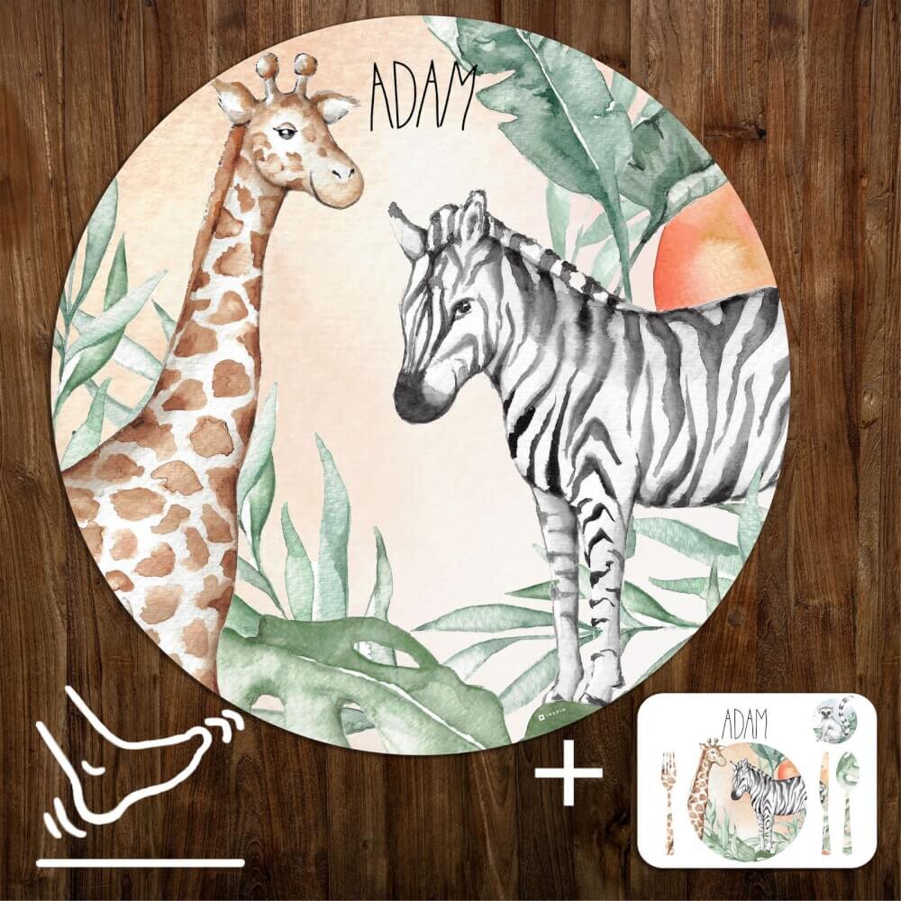 INSPIO Podložky pre deti - Zebra a žirafa SAFARI