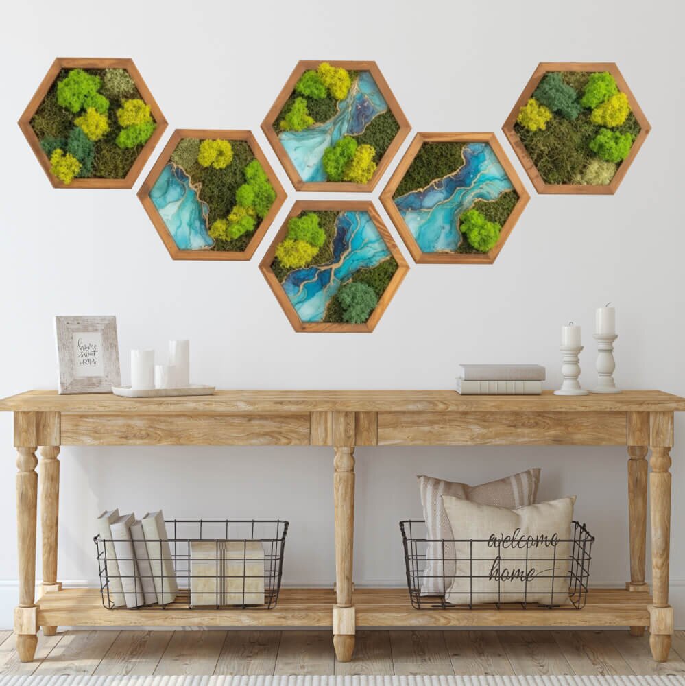 INSPIO Samolepky na stenu v tvare hexagónov - Zelený Diamant