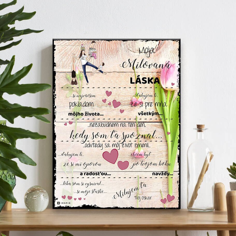 INSPIO Valentínsky darček - Obraz na stenu - Vyznanie lásky pre milovanú ženu