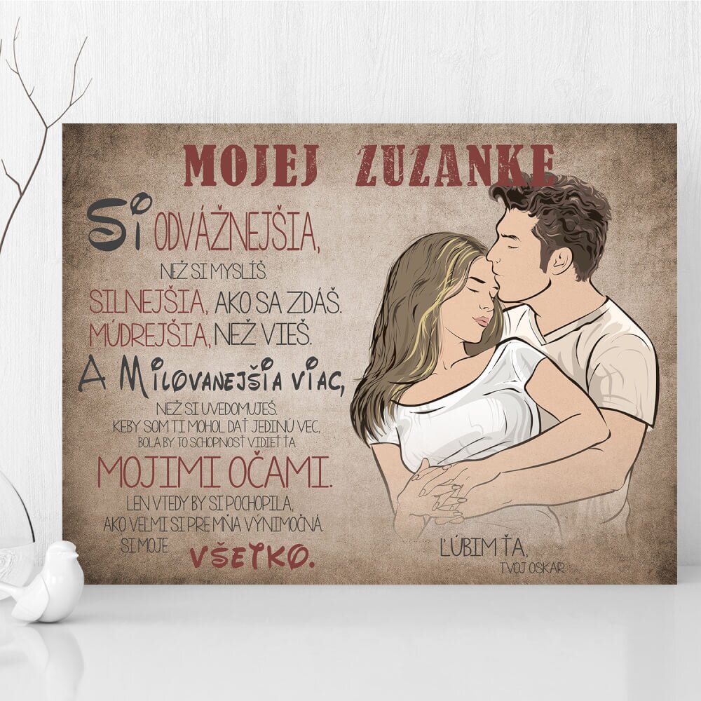 INSPIO Vianočný darček - Vyznanie lásky pre milovanú ženu - Obraz