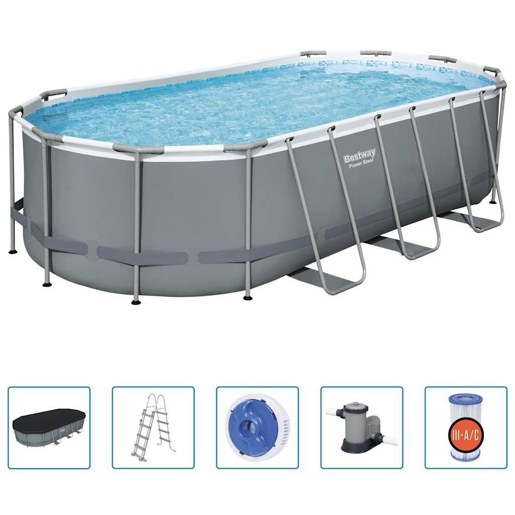 Bestway Nadzemný bazén Power Steel oválny 549x274x122 cm
