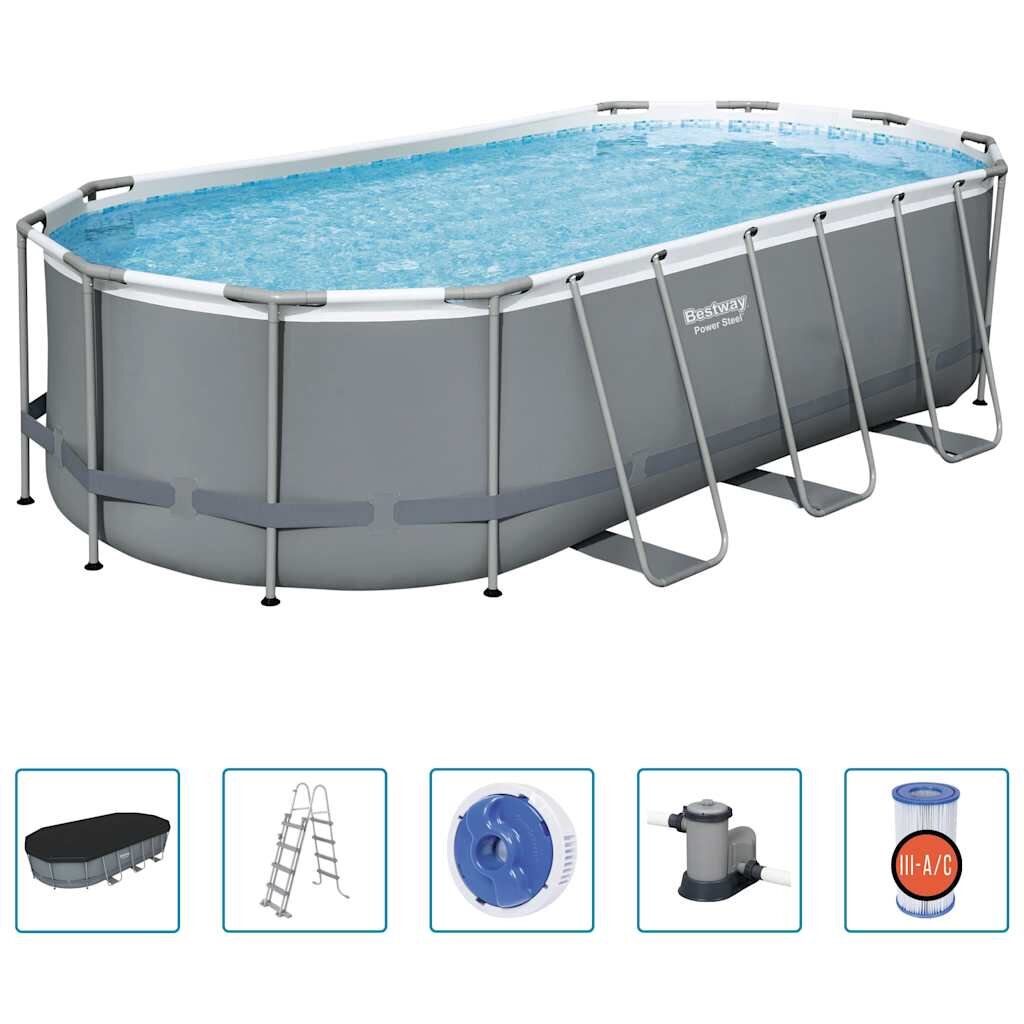 Bestway Nadzemný bazén Power Steel oválny 549x274x122 cm