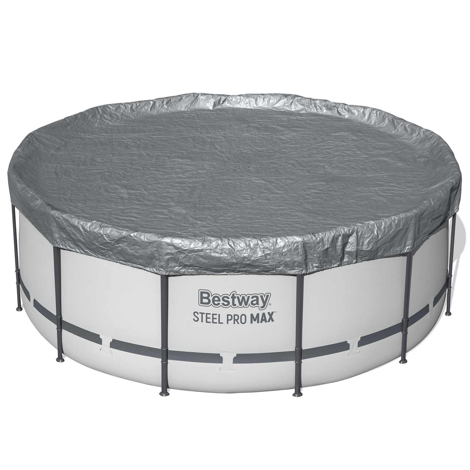 Bestway Plachta na bazén Ø366 m Okrúhly Polyester Sivá
