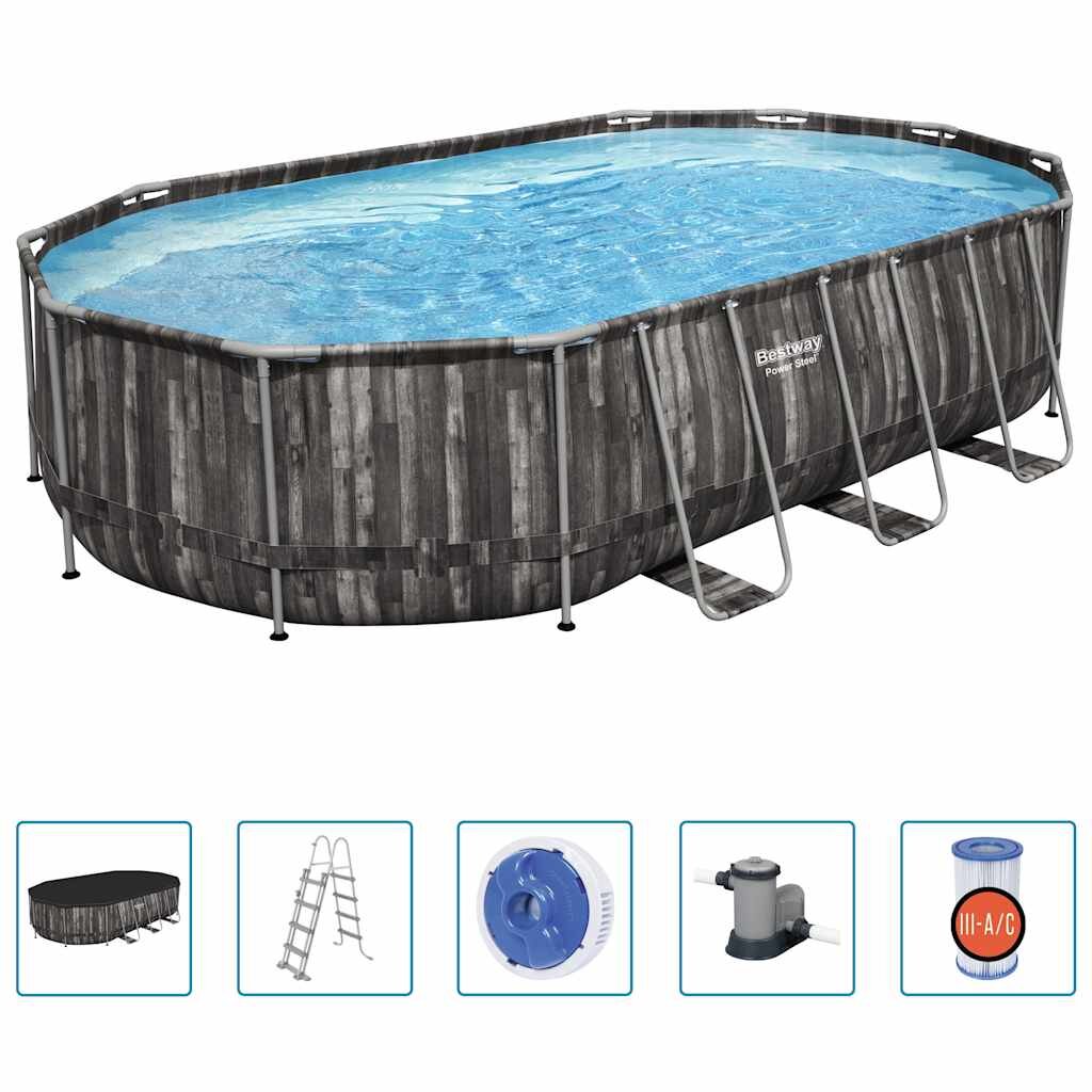 Bestway Power Steel bazénová sada ovál 488x305x107 cm