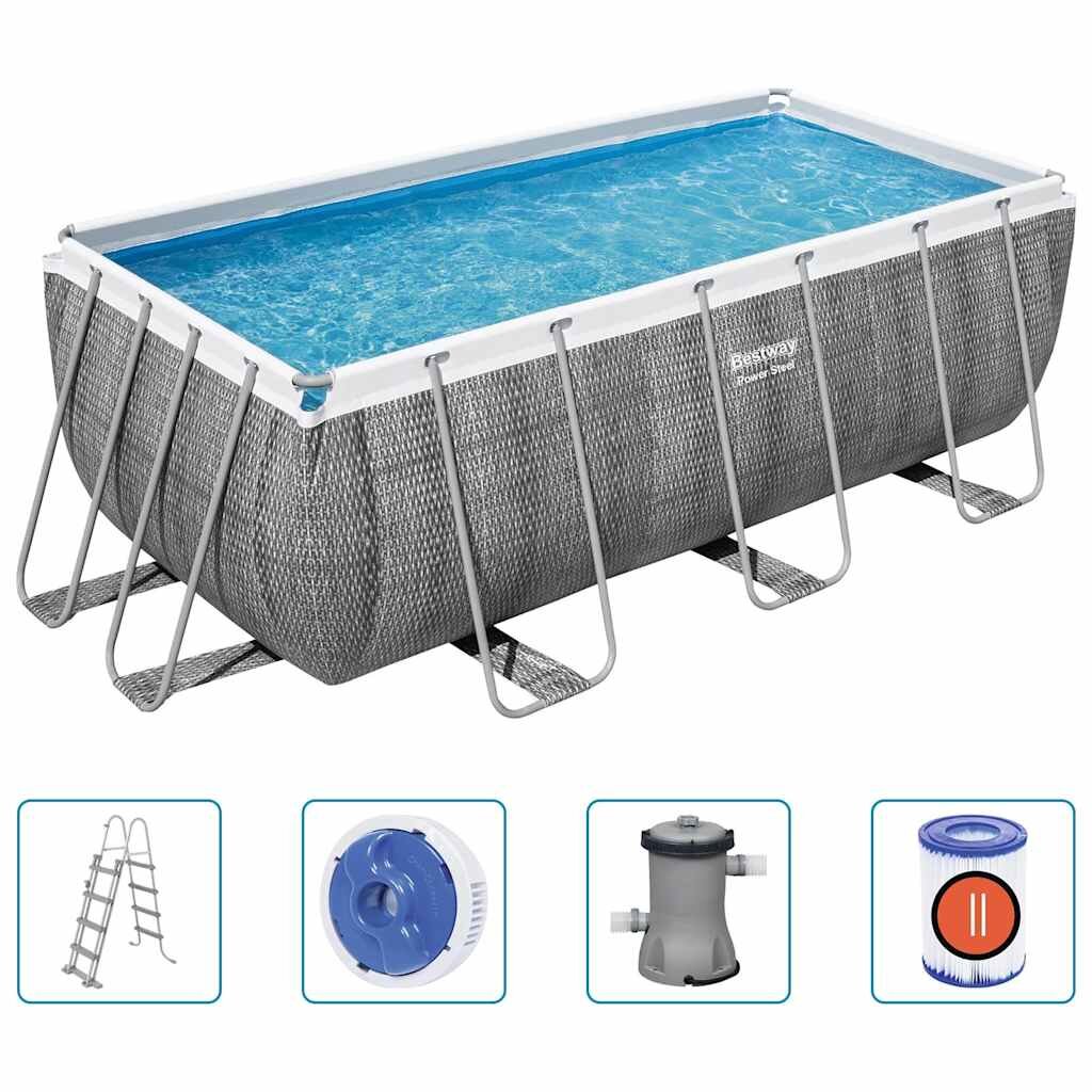 Bestway Power Steel Sada obdĺžnikového bazéna 412x201x122 cm