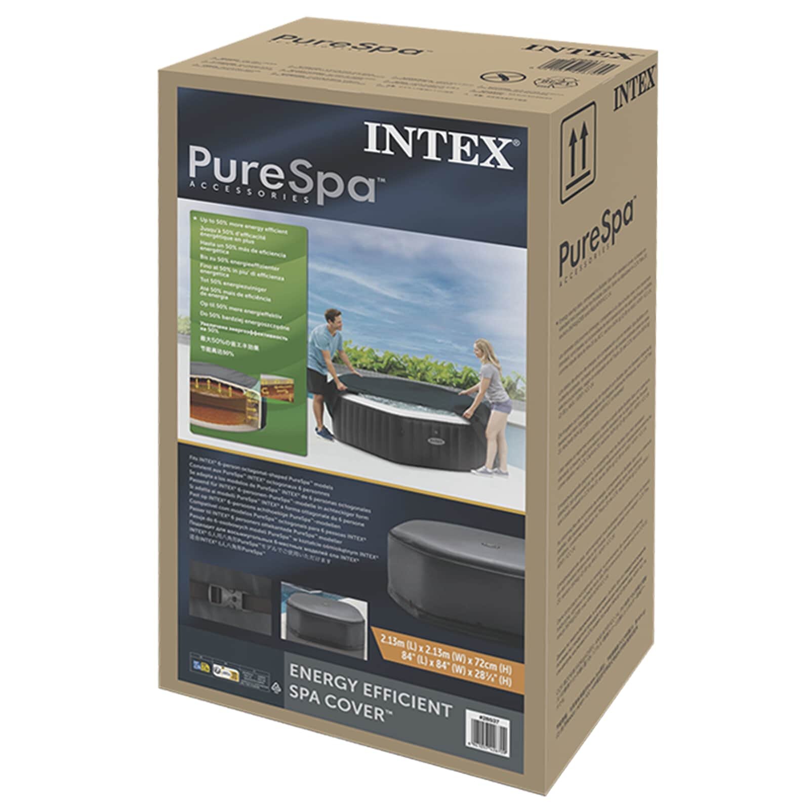INTEX Kryt pre vírivku Tmavosivá 211 x 211 cm PVC a PU