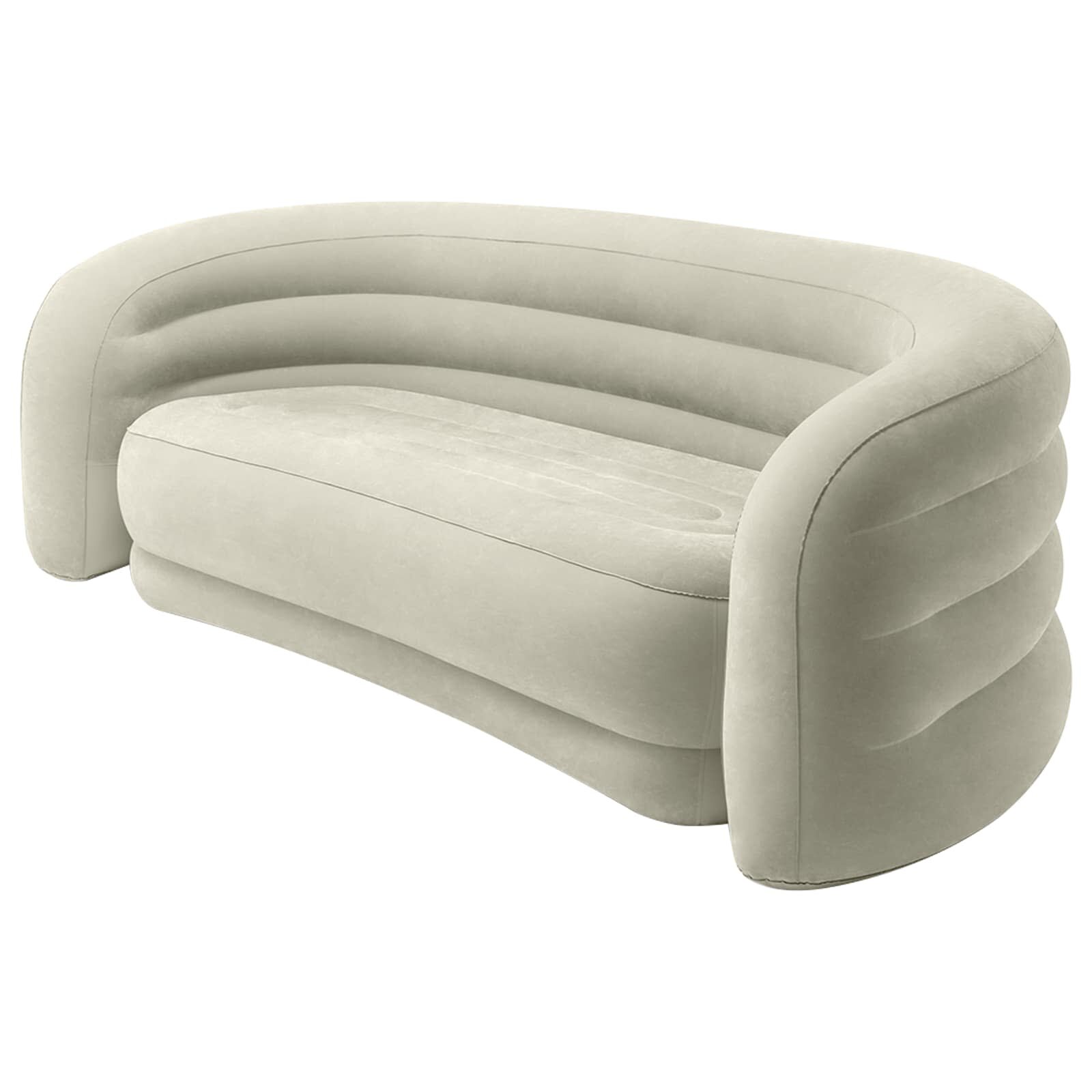 INTEX Zohnutá pohovka Sivá 229 x 109 x 81 cm PVC a Rayón