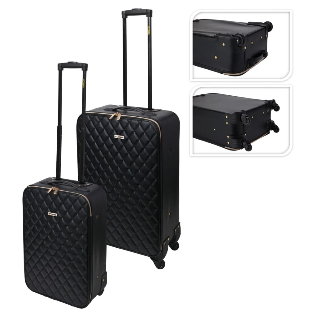 ProWorld Dvojdielna sada kufrov Quilt Design Black