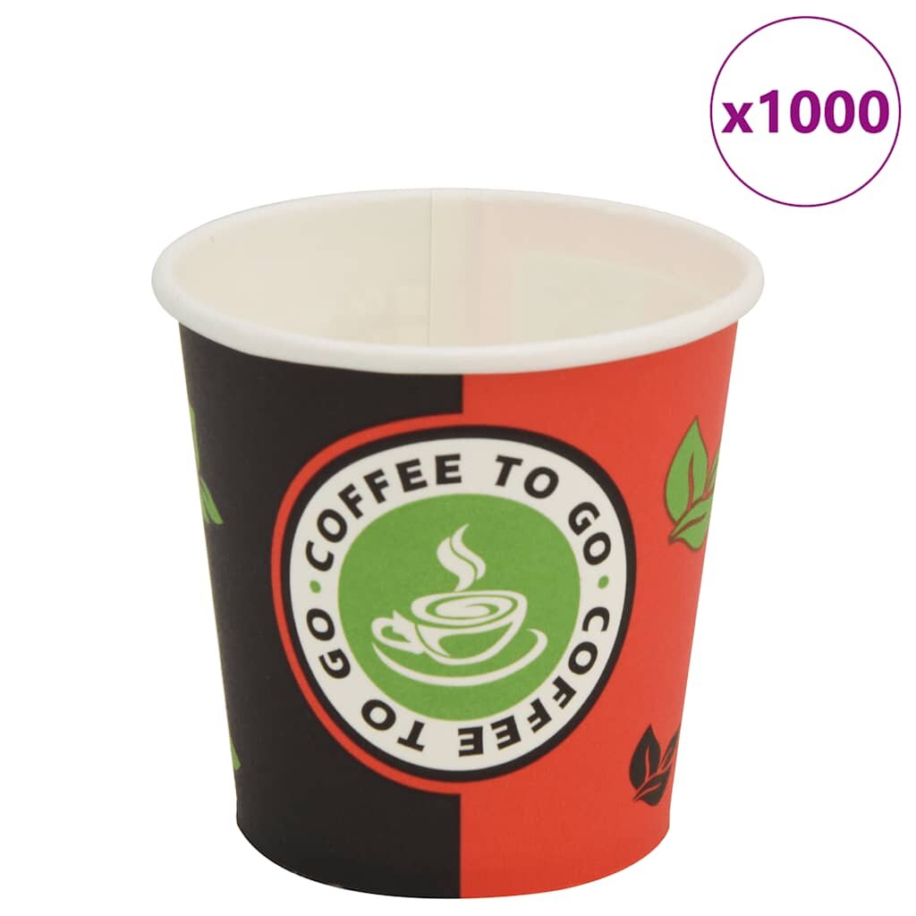 vidaXL 1000 ks Jednorazové poháre na kávu papierové 120 ml (4 oz)