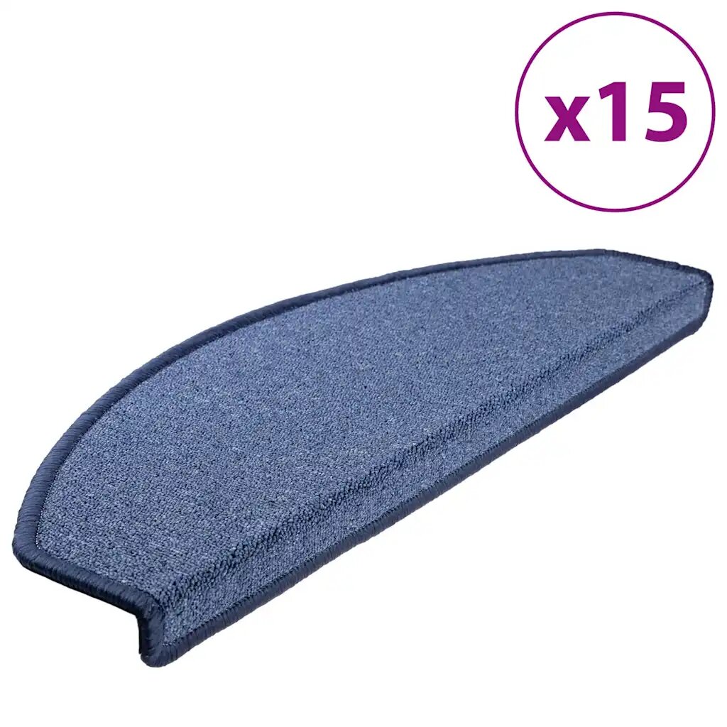 vidaXL 15 ks Nášľapy na schody modré 65x24x4 cm