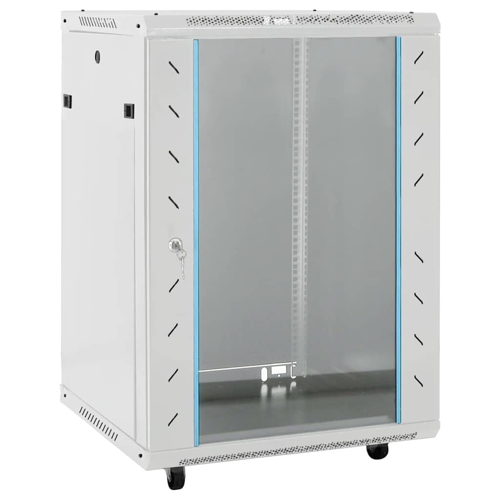 vidaXL 15U Nástenná serverová skriňa 19" IP20 sivá 60x45x86 cm