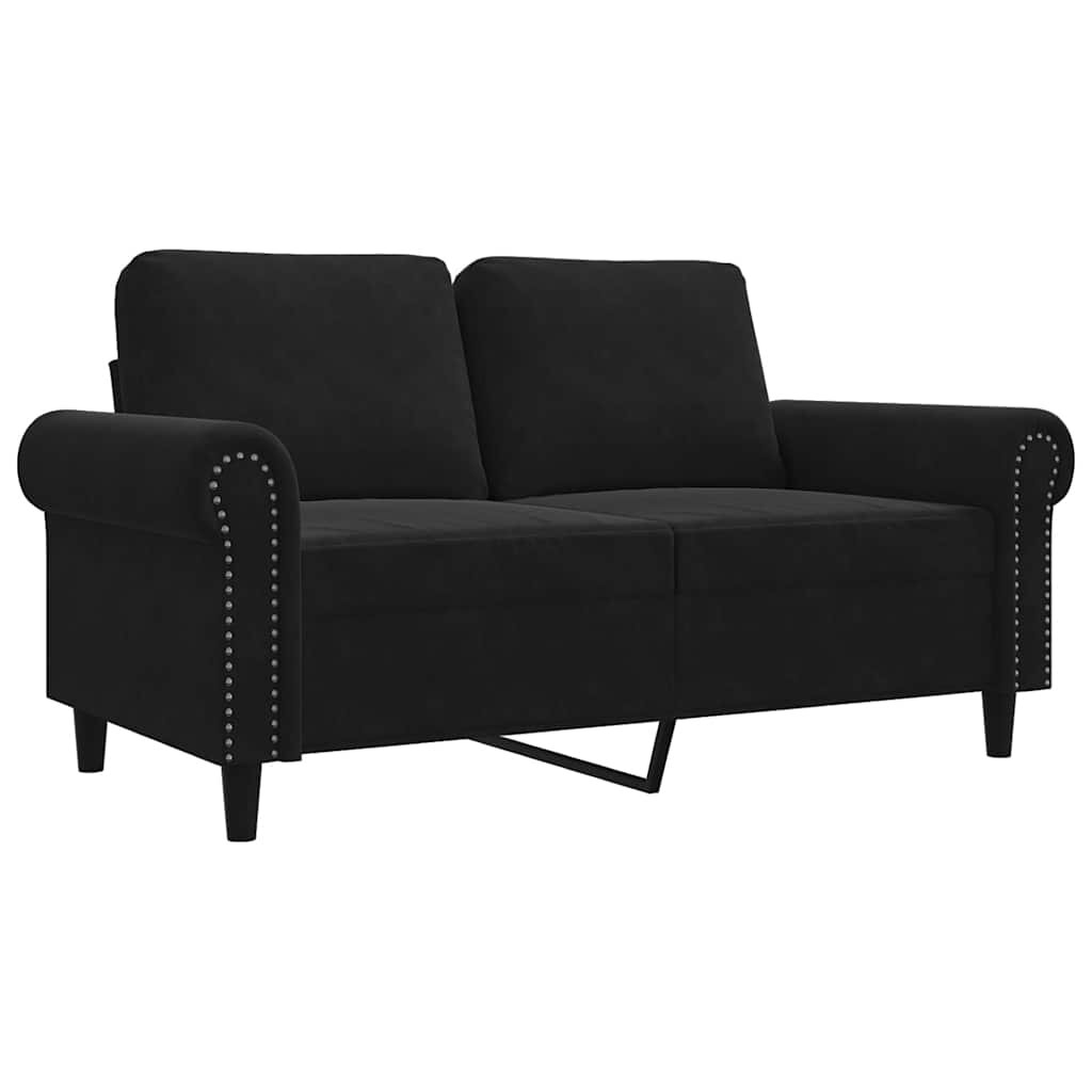 vidaXL 2-miestna pohovka čierna 120 cm zamat