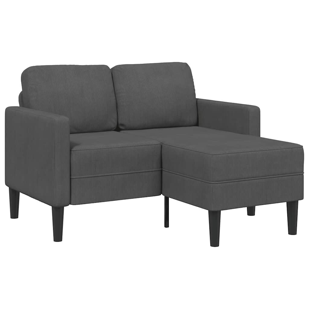 vidaXL 2-miestna pohovka s ležadlom v tvare L tmavosivá 125 cm ľanová