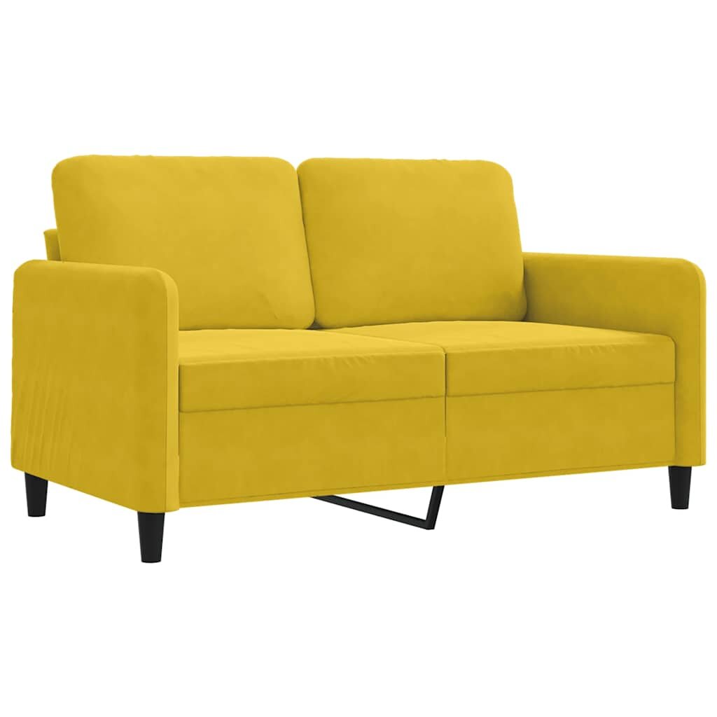 vidaXL 2-miestna pohovka žltá 120 cm zamat