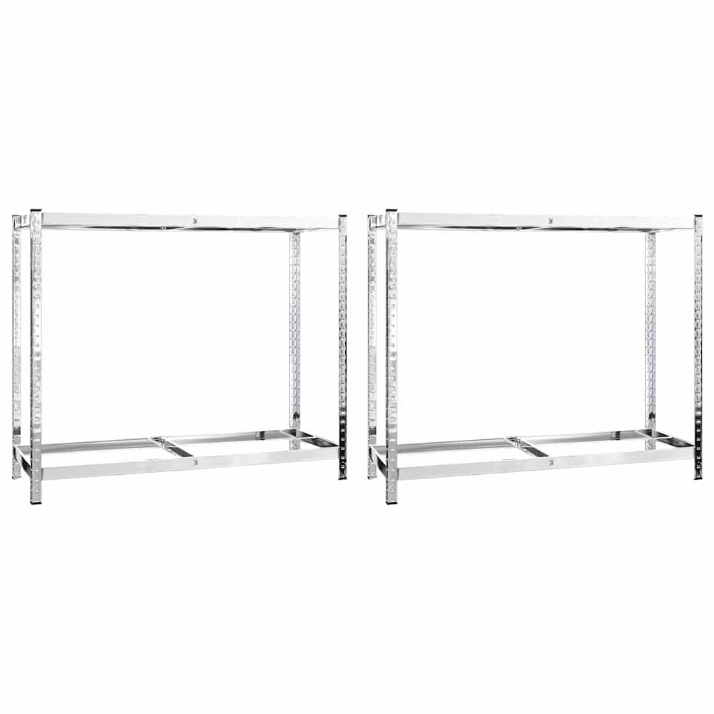 vidaXL 2-posch. stojany na pneumatiky 2ks strieborné 110x40x110cm oceľ